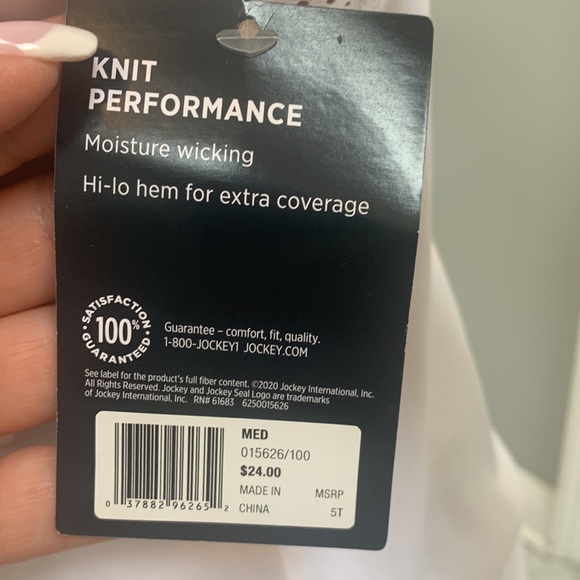 NWT Jockey White Racerback Moisture-Wicking Tank Size M - Picture 5 of 7